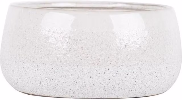 KDMD Hortus White Bordeaux Stoneware Ceramic Pot, H 13.5 cm x Dia 25.5 cm