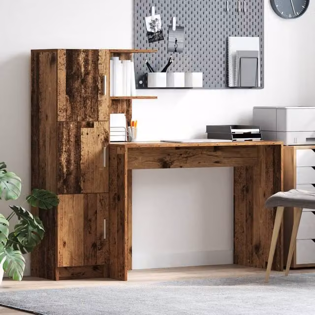 Berkfield Modern Wall Mounted Floating Writing Desk in Brown