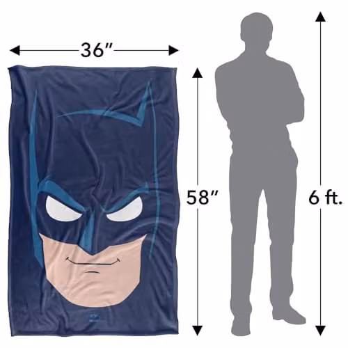 Warner Bros. Batman Large Face Super Soft Fleece Throw Blanket, Multicolour, W: 91.44 cm x L: 147 cm – 4