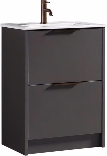 Bathroom Kingdom Sora Dark Grey Basin Drawer Vanity 600mm
