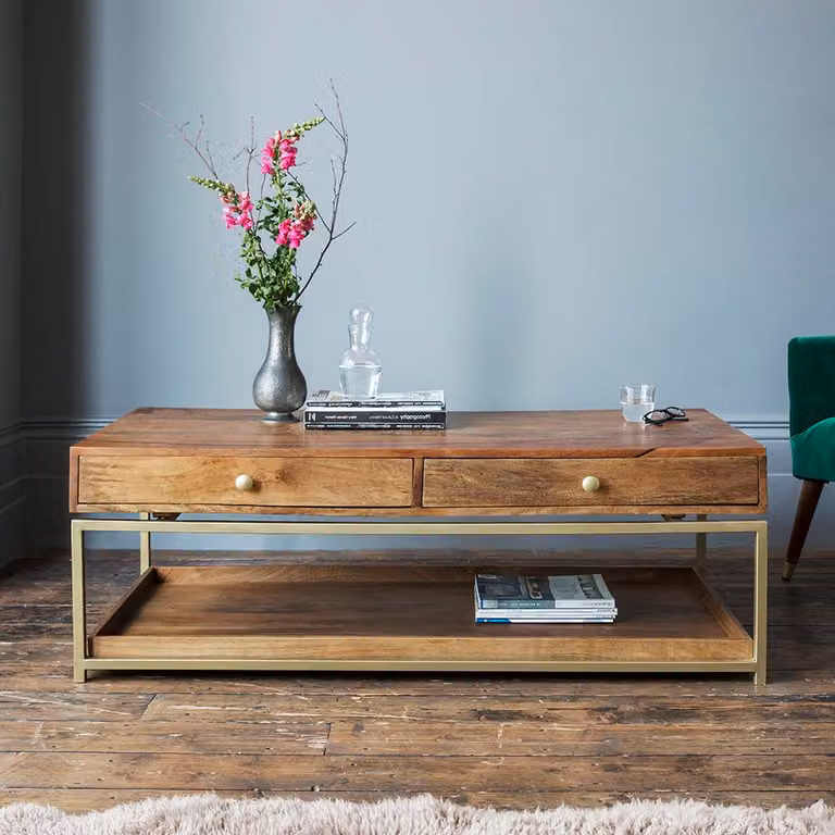 Atkin & Thyme Henley Rectangular Mango Wood Coffee Table in Brown