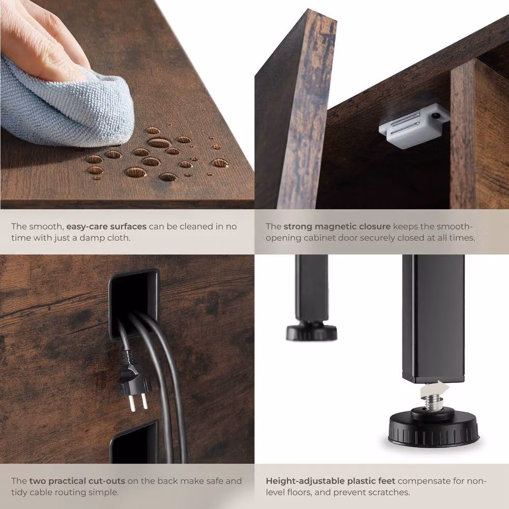 tectake Galway Industrial TV Stand in Brown and Black, Width: 110 cm – 5