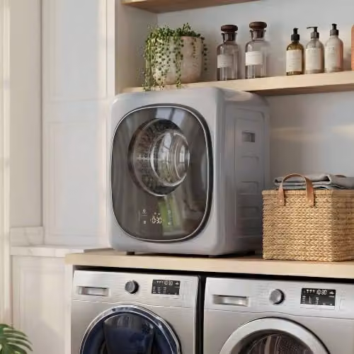 HOMCOM Silver Compact Vented Tumble Dryer with 2.5kg Dry Capacity and 5 Modes – 6