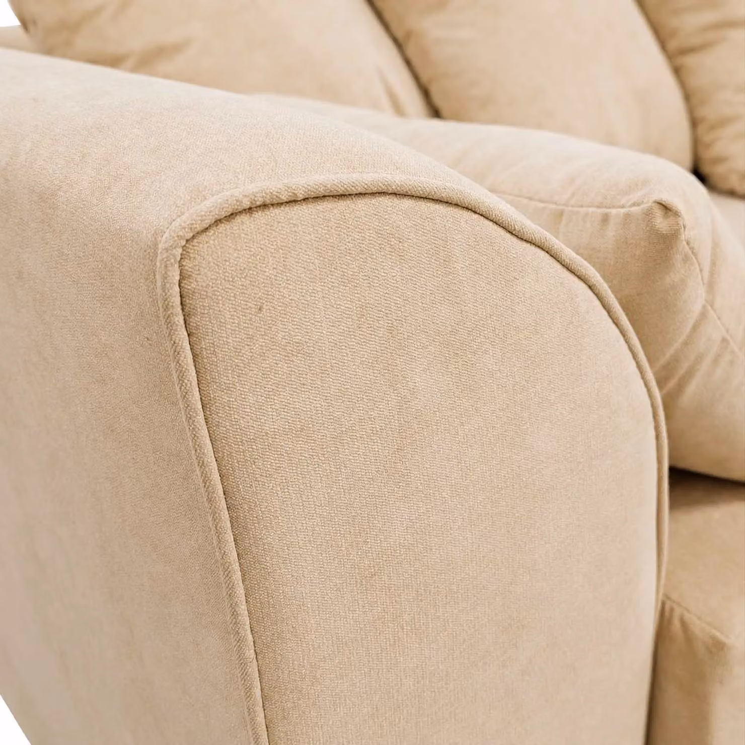 Furnishings For Less UK Casper Chenille 3 to 4 Seater L Shaped Corner Sofa, Right Hand Facing, Beige – 3