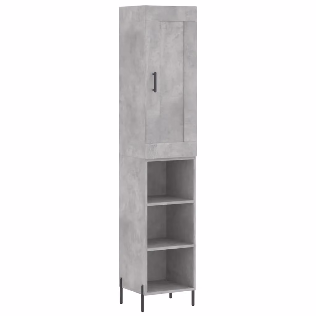 Berkfield Home Highboard in Concrete Grey, W/D/H: 34.0 x 34.5 x 180 cm – 2