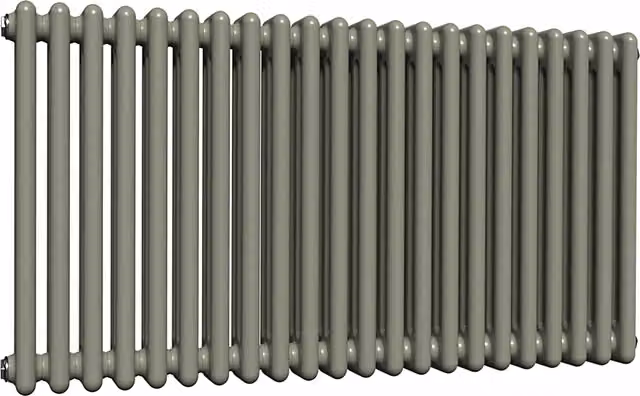 Lux Heat Horizontal 3 Column Steel Radiator in Dark Sage, W: 101 cm, H: 60 cm