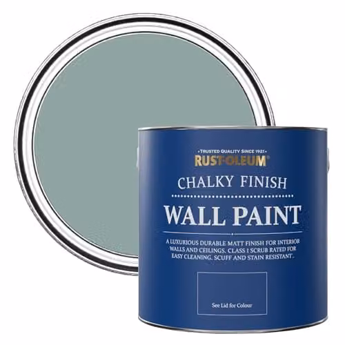 Rust-Oleum Gresham Blue Matt Chalky Water Based Wall Paint, 2.5L – 1