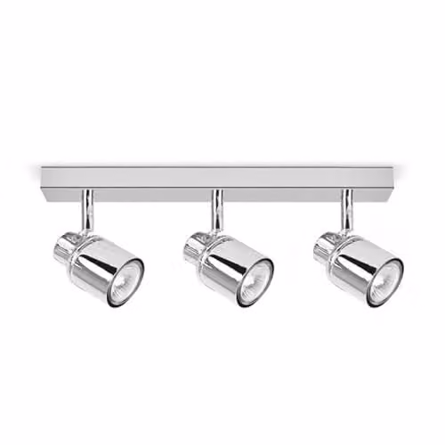 ValueLights Benton 3 Bar Adjustable Ceiling Spotlight IP44 Rated for Bathrooms in Silver – 1