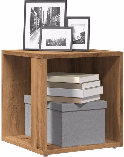 Berkfield Home Artisan Oak Side Table in Brown, W/D/H: 33 x 33 x 34 cm