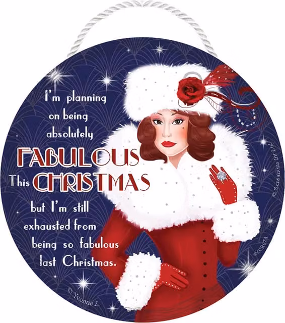 Sensations Fabulous This Christmas Hanging Plaque, Multicolour and White
