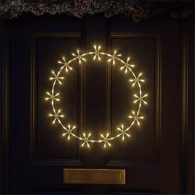 Xmas Haus Warm White LED Metal Ring Outdoor Decoration, Diameter: 55 cm