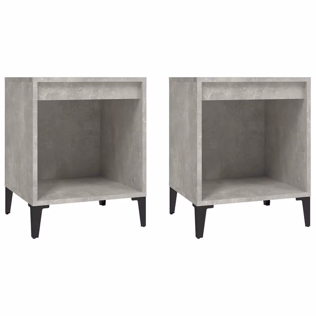Berkfield Home Set of 2 Modern Bedside Cabinets in Concrete Grey, W/D/H: 40 x 35 x 50 cm – 2