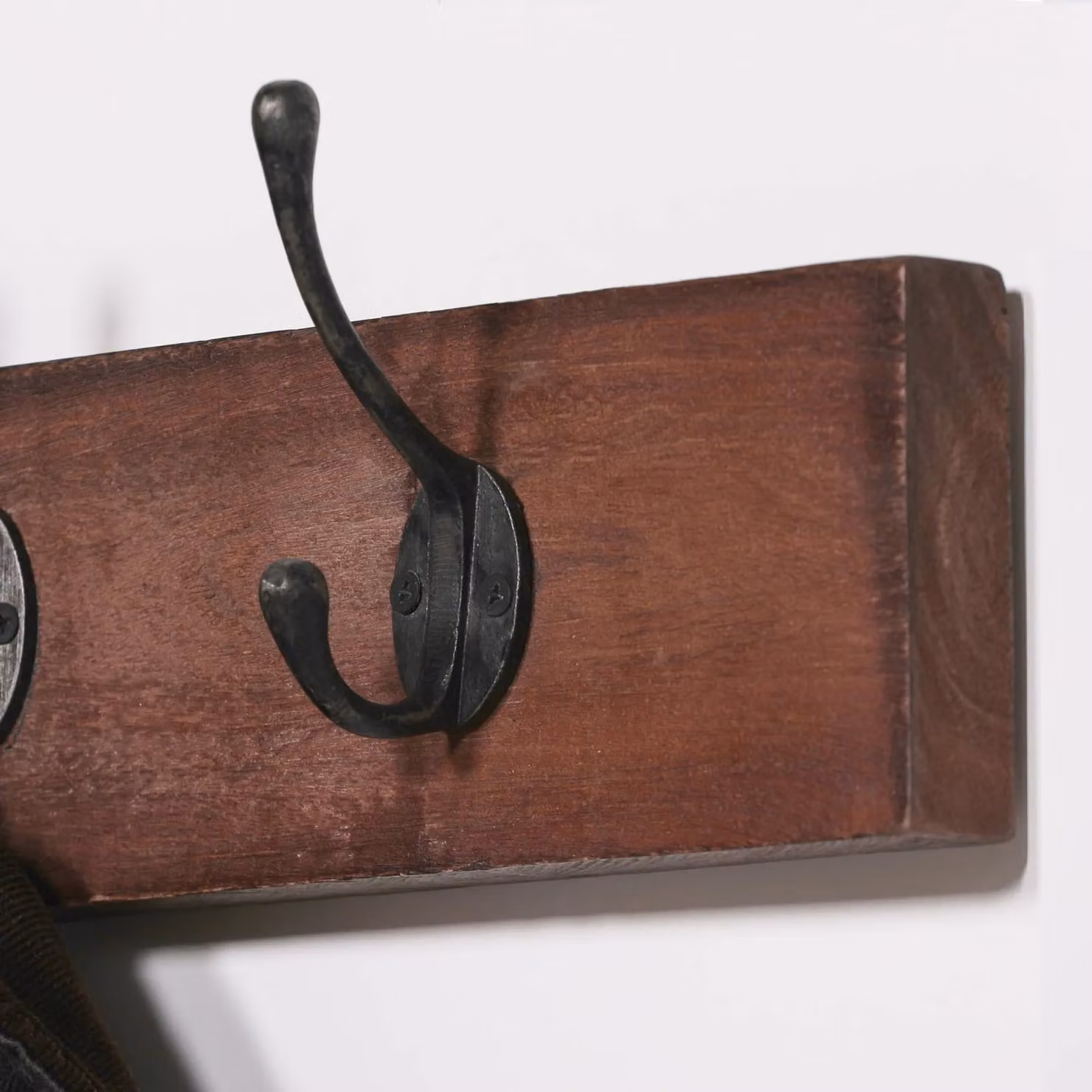 Glasstone 4 Hook Wooden Coat Hanger, Brown, W: 60.5 cm – 2
