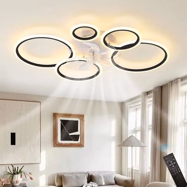 Garwarm 100cm Reversible LED Ceiling Fan with Lights and Remote Control in White – 1
