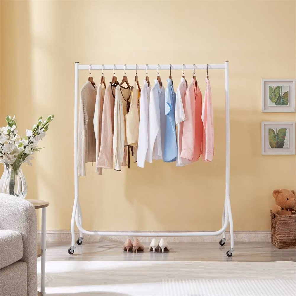 EONLION Heavy Duty Metal Clothes Rail in White – 2