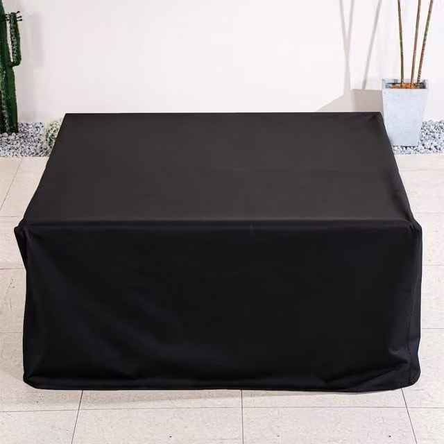 Abrihome Black Protective Garden Furniture Cover for 6 Seat Cube Sets, L195 x W129 x H73 cm