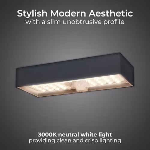 Luceco Solar Powered LED Outdoor Wall Light with PIR Motion and Dusk Sensors, 900lm, 6W, 3000K Warm White, Grey, IP65 – 2