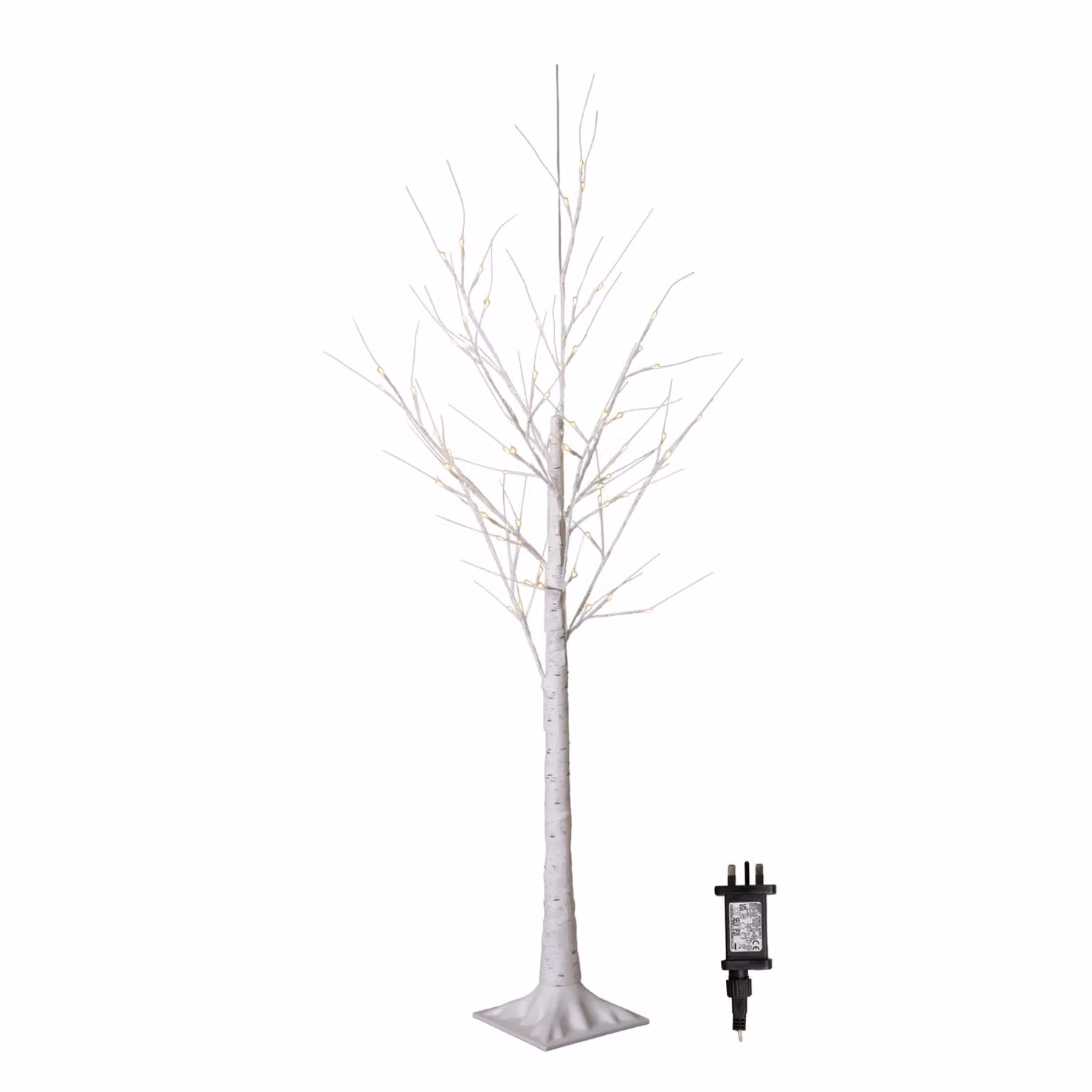 Samuel Alexander 1.5m Light up Christmas Birch Tree with 64 Warm White LEDs in Beige and White – 4