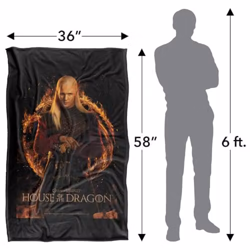 LOGOVISION House of the Dragon Daemon Poster Super Soft Fleece Throw Blanket, Multicolour, W/D/H: 91 x 147 cm – 4