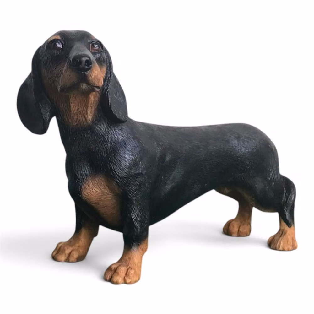 Leonardo Animal Crackers Dachshund Figurine in Black and Brown, Length: 15 cm – 3