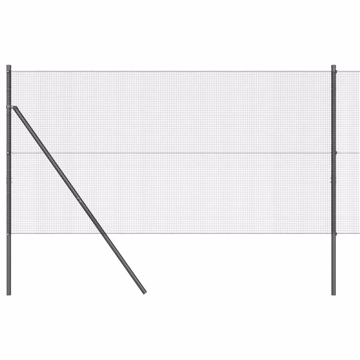 Berkfield Home Grey Steel Welded Wire Fence with 13 Posts, 1 x 50 m – 2