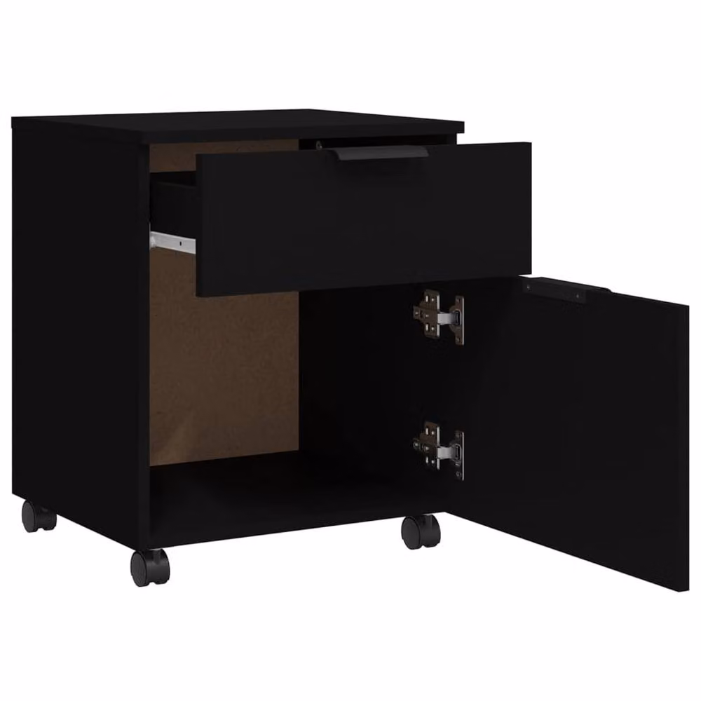 Berkfield Home Mobile File Cabinet with Wheels, Black, W: 45 cm, D: 38 cm, H: 54 cm – 5