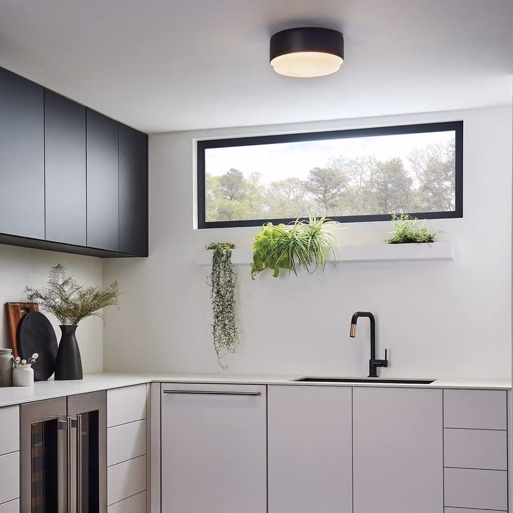 Hinkley Cedric Contemporary Cylindrical Ceiling Light in Black with 2x E27 Bulbs – 2