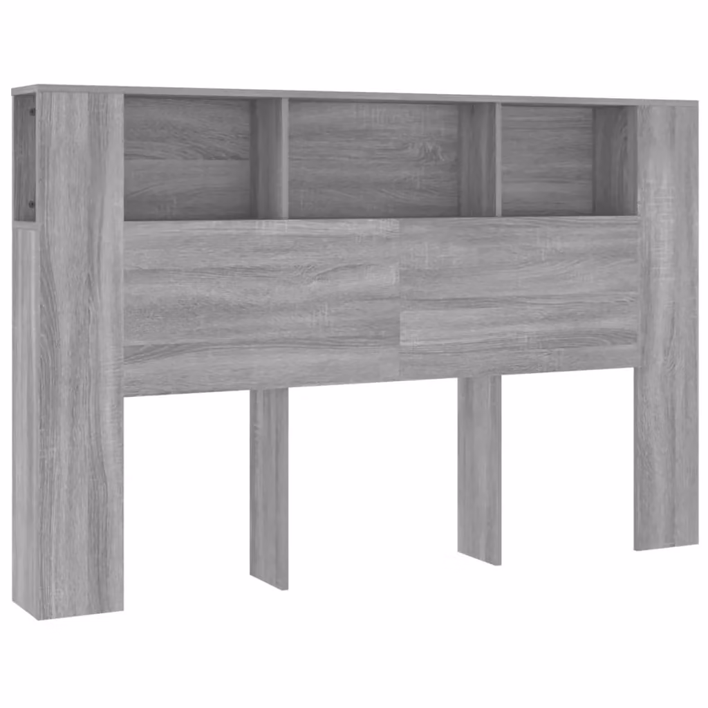 Berkfield Home Headboard Cabinet in Grey Sonoma, W: 160 cm, D: 18.5 cm, H: 104.5 cm – 2