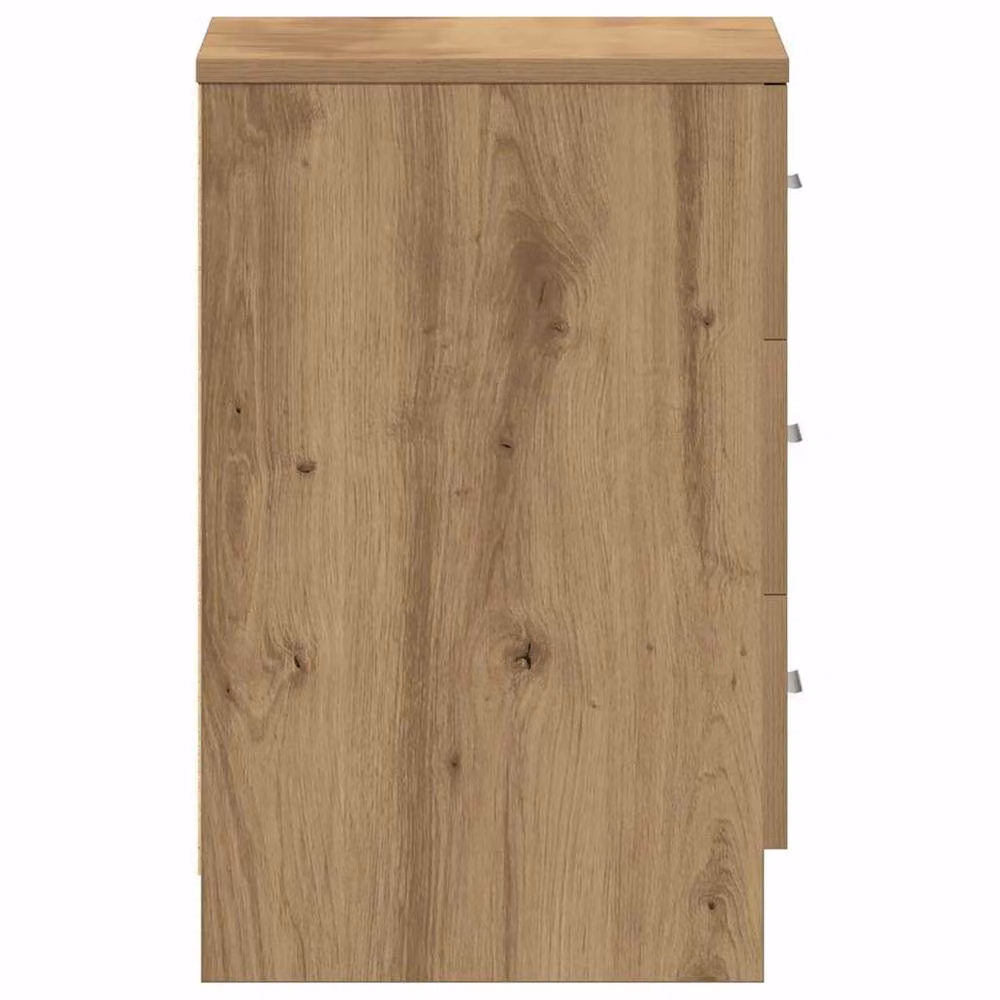 Berkfield Home Set of 2 Artisan Oak Bedside Cabinets in Brown, W/D/H: 38 x 35 x 55 cm – 3