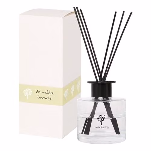 Nicola Spring Vanilla Sands Reed Diffuser, 200ml, Gourmand Scent in a Transparent Glass Bottle