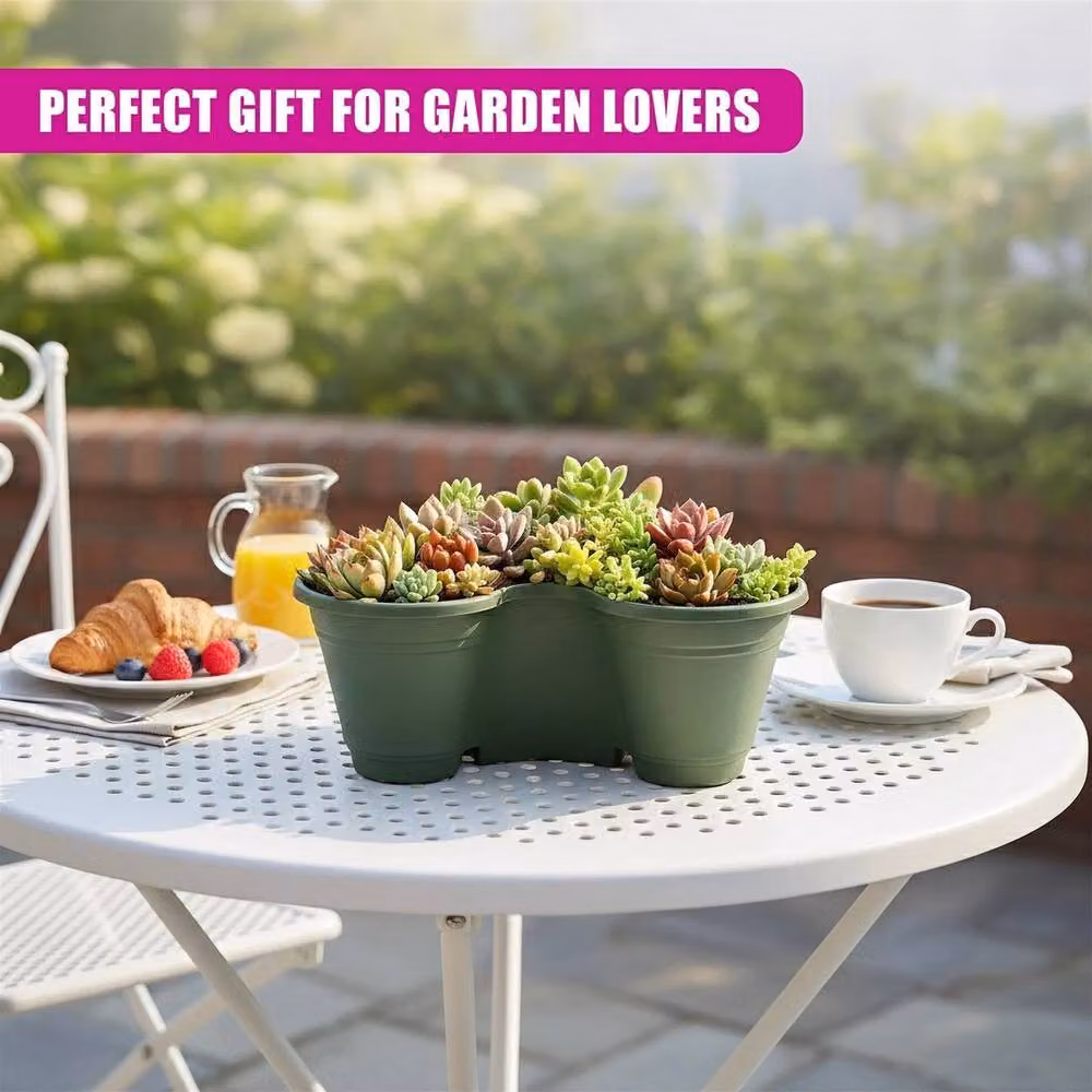 EONLION Green Stackable Column Planter Set for Fruit and Vegetable Gardens – 4