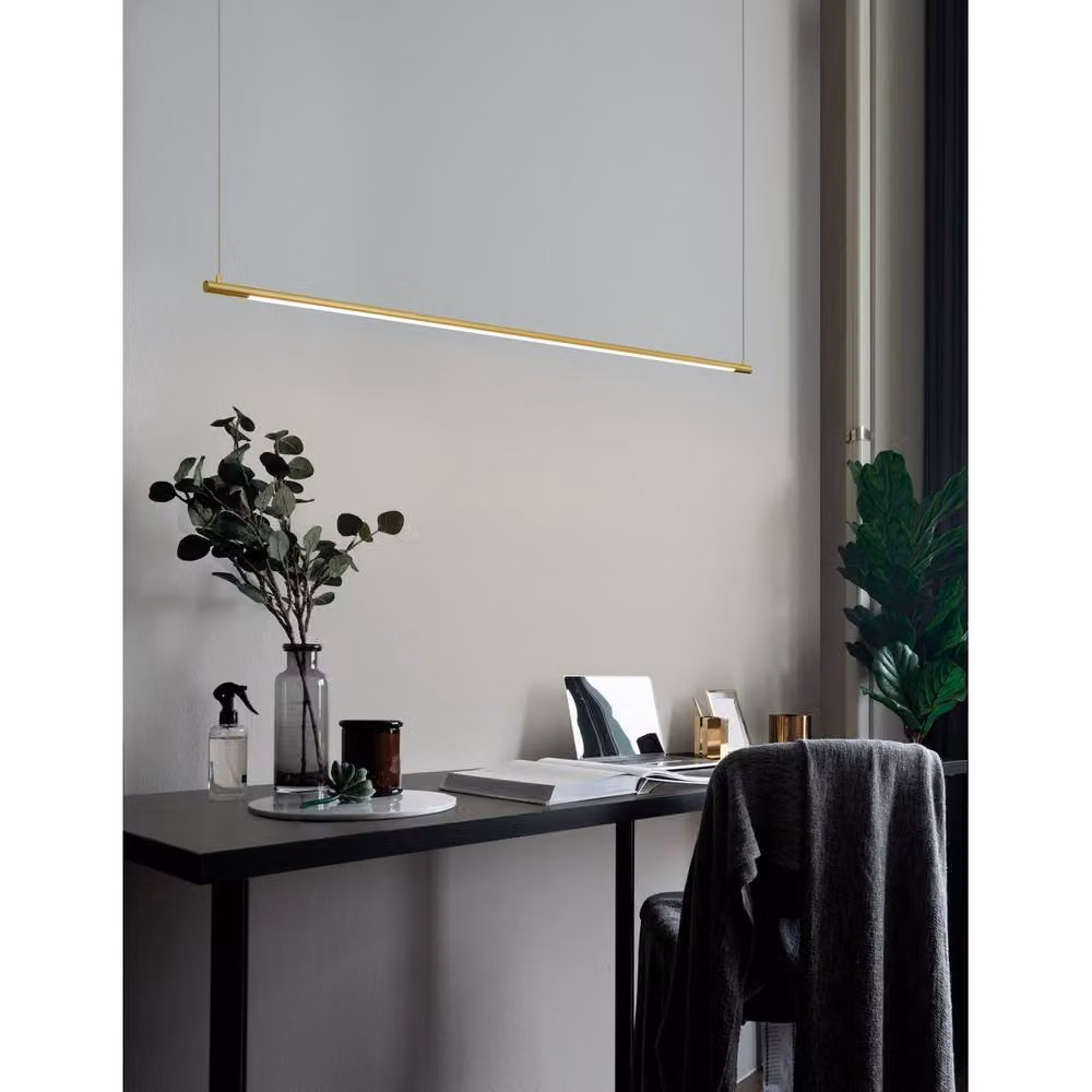 Netlighting Elettra Bar Pendant Light in Gold and Brass with 20W LED, 1400Lm, 3000K Warm White – 2