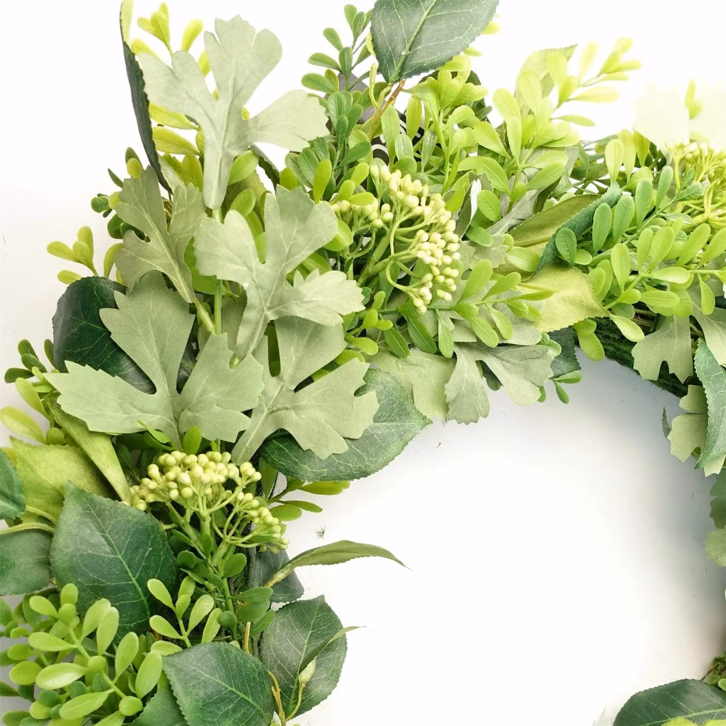 Leaf UK Green Artificial Fern Wreath, Diameter: 50 cm – 3