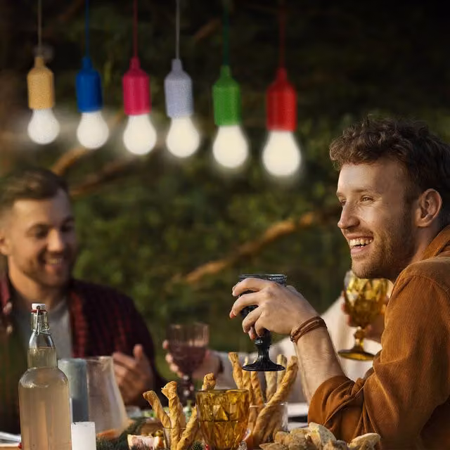 Valiant 6 Pack Battery Powered Multicolour LED String Lights with Warm White Light