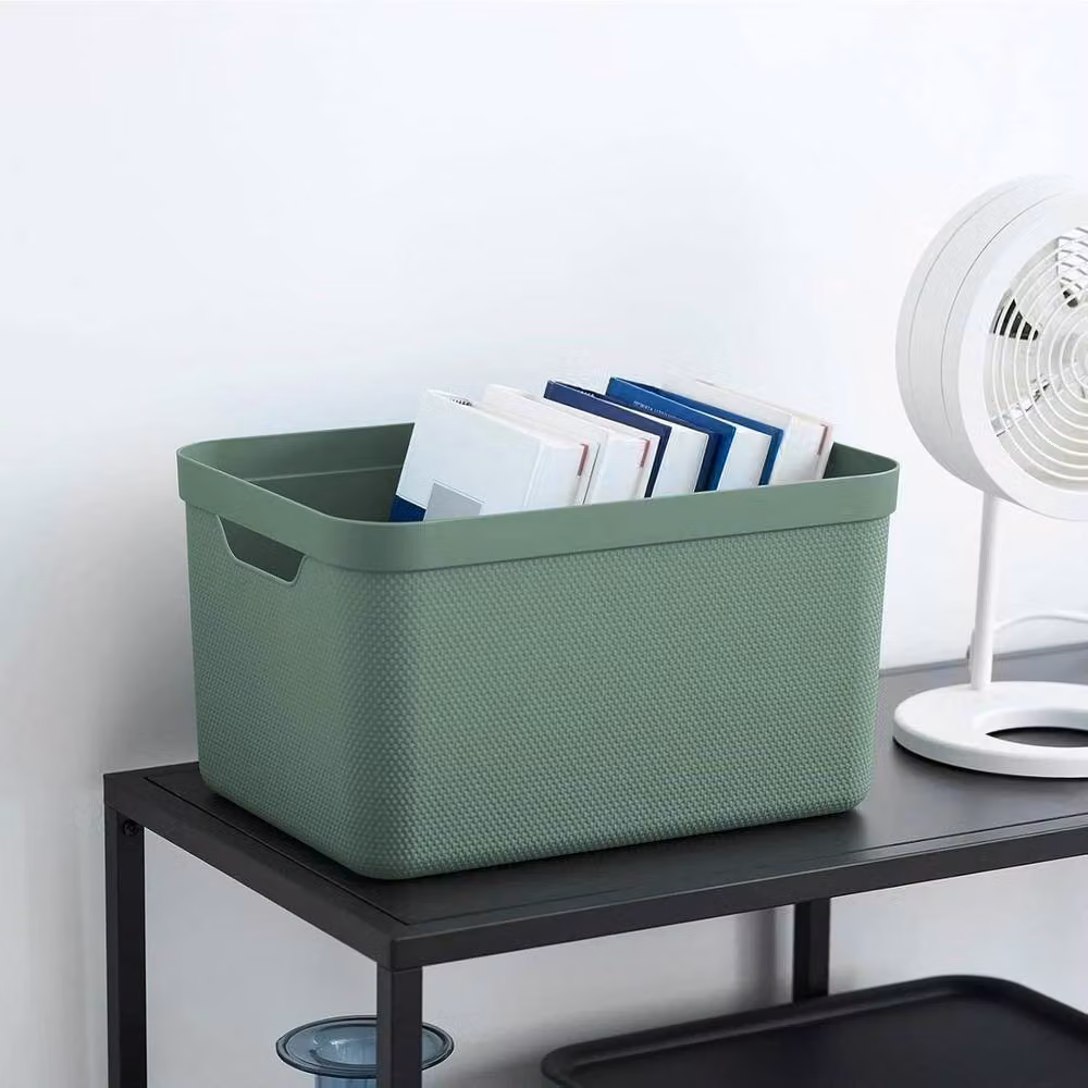 Rotho 3-Set Solid Green Plastic Storage Boxes, 50 cm – 4