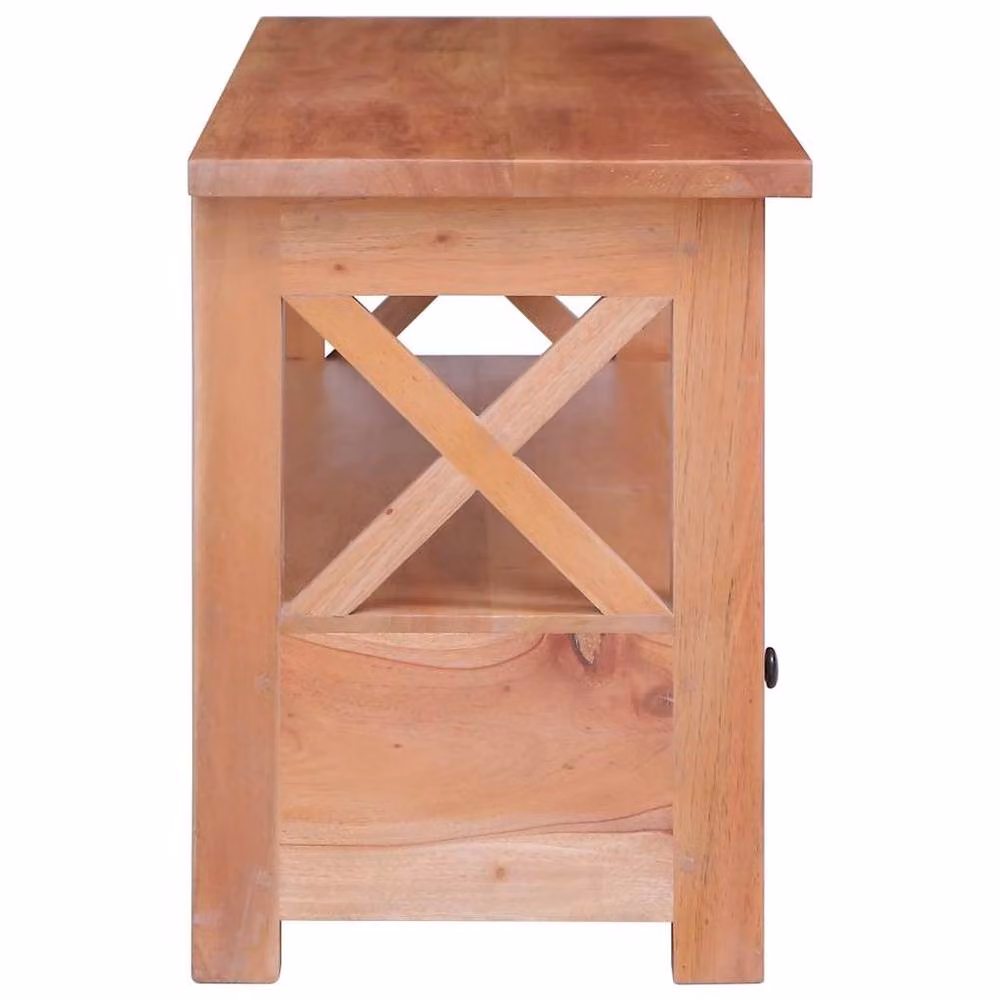 Berkfield Home TV Cabinet in Brown Solid Mahogany Wood W/D/H: 115 x 40 x 40 cm – 3