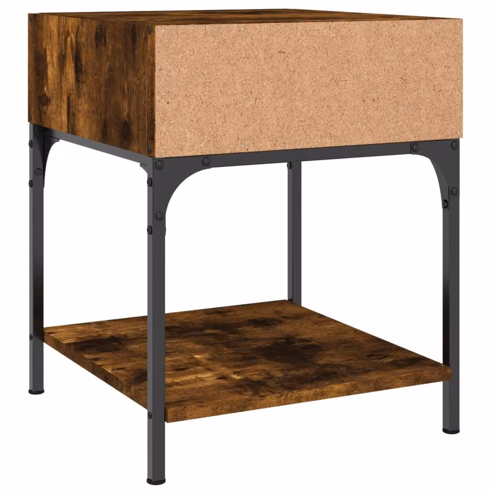 Berkfield Home Smoked Oak Bedside Table in Brown, W/D/H: 40 x 41 x 50 cm – 5