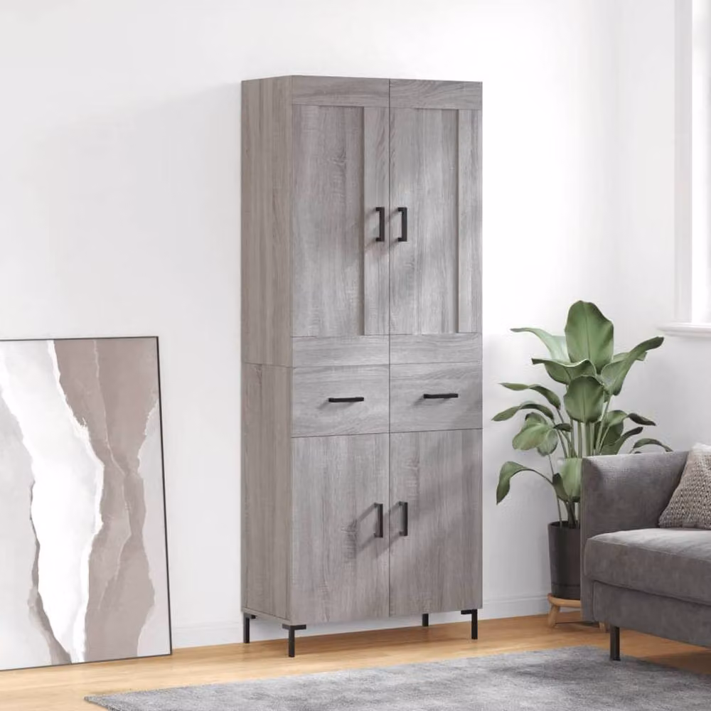 Berkfield Home Grey Sonoma Modern Highboard W/D/H: 69.5 x 34 x 180 cm – 2