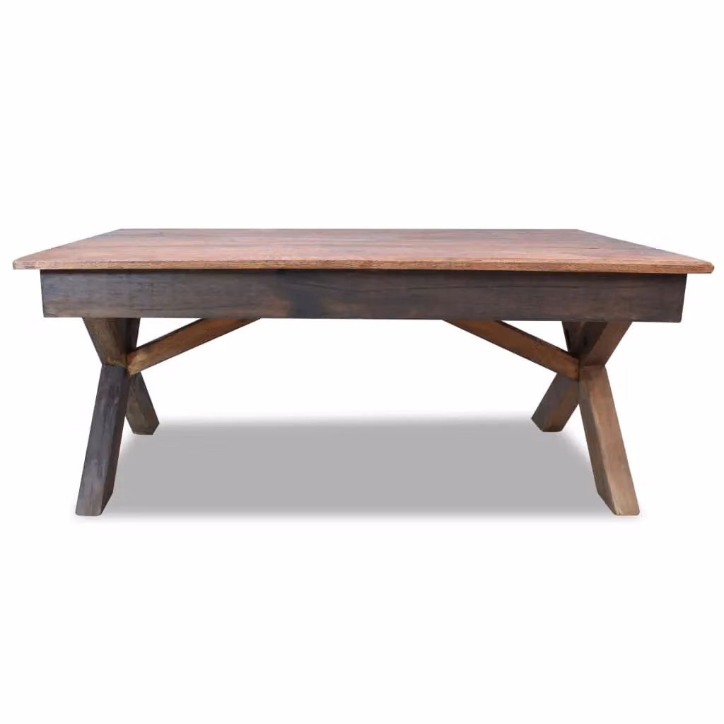 Berkfield Home Rustic Reclaimed Wood Coffee Table in Brown, W: 110 cm, D: 60 cm, H: 45 cm – 2