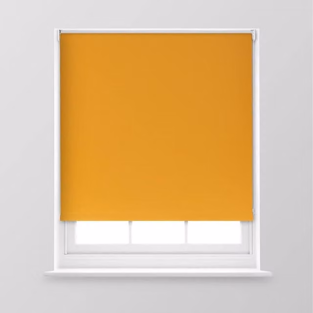 A.Unique Home Premium Trimmable Thermal Blackout Roller Window Blind, Ochre, W: 150 cm, H: 170 cm