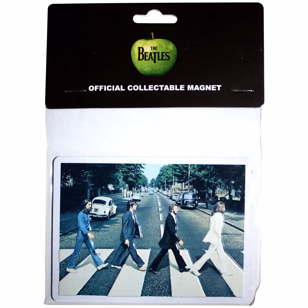 Beatles Abbey Road Embossed Rectangular Fridge Magnet in White and Multicolour – 2