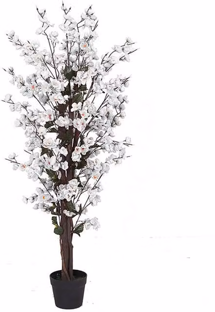 Leaf Design UK White Artificial Blossom Tabletop Tree