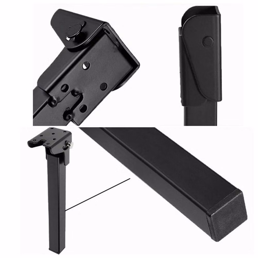 Ventryn Set of 4 Heavy Duty Metal Folding Table Legs in Black, Height: 70 cm – 3
