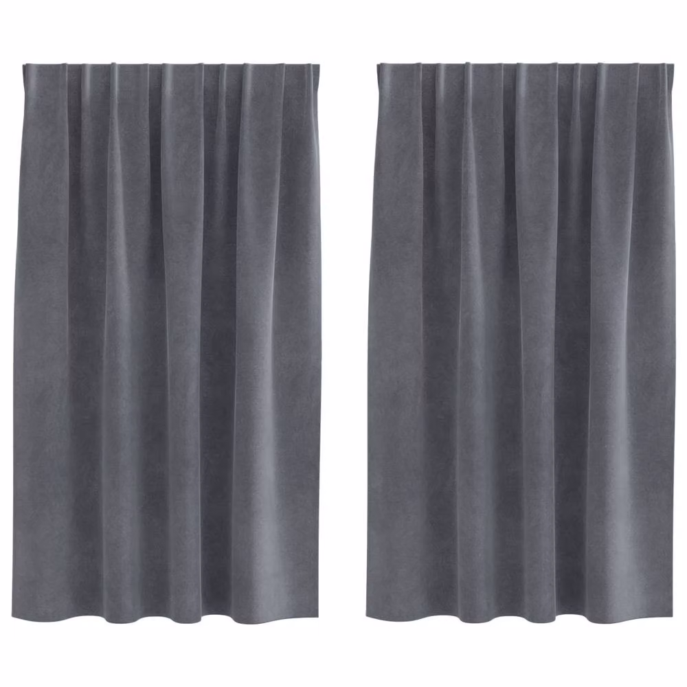 Berkfield Home Blackout Velvet Curtains, 2 Pack, Super Light Grey – 2