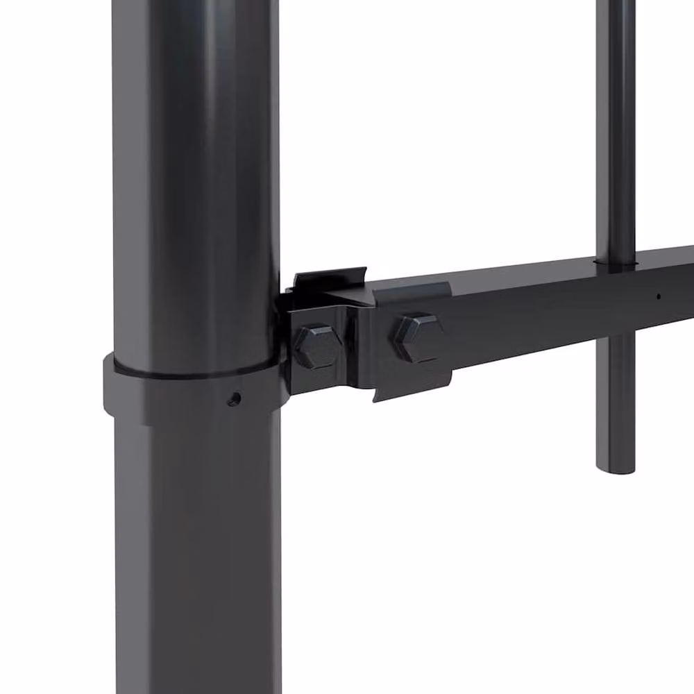 Berkfield Home Black Powder-Coated Steel Garden Fence with Spear Top – 2