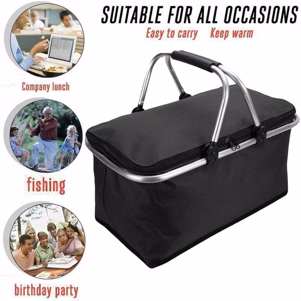 SPETLEK Picnic Shopping Basket in Black – 5