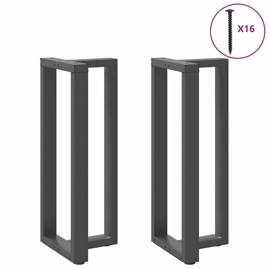 Berkfield T-Shaped Steel Bar Table Legs, 2 Pieces, Anthracite and Black, W: 40 cm, D: 35 cm, H: 100-101 cm – 2