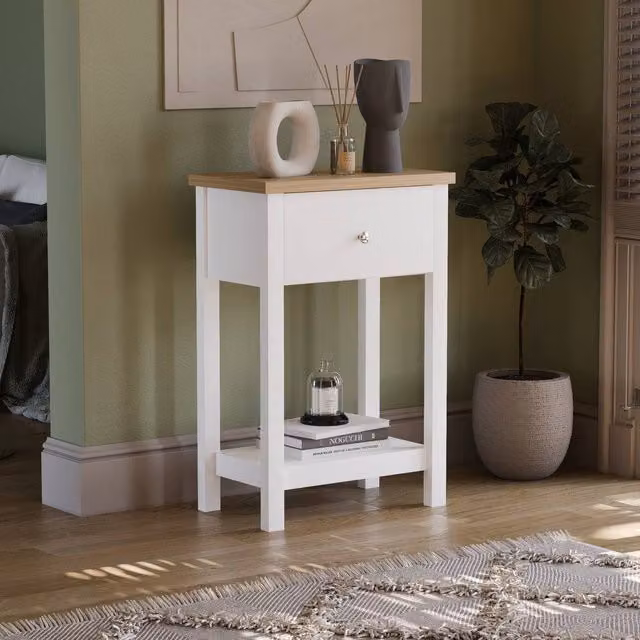 Vida Designs Arlington 1 Drawer Console Table in White
