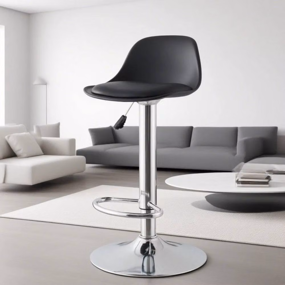 NESTLUNE Set of 2 Black Adjustable Height Swivel Bar Stools – 3