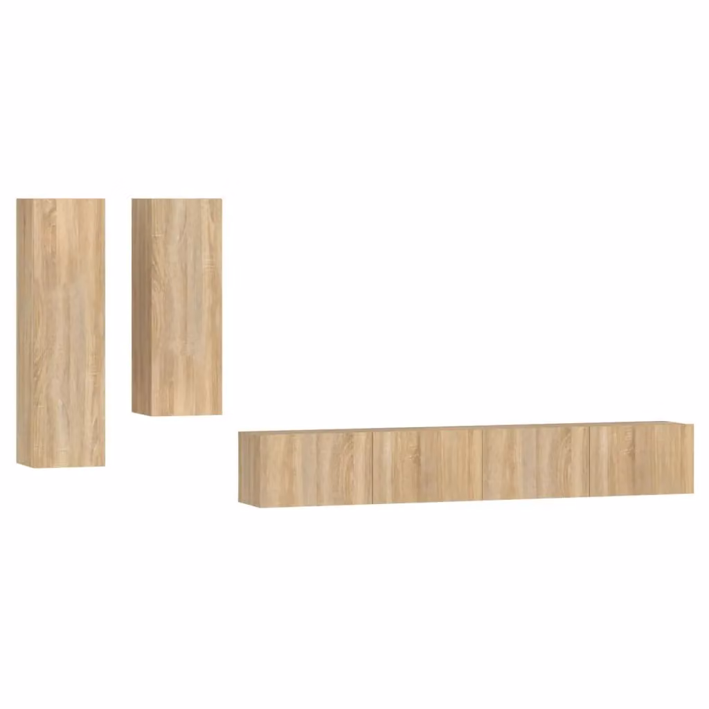 Berkfield Home 4 Piece Sonoma Oak TV Cabinet Set in Brown – 2